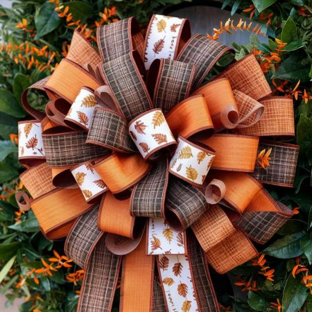 Fall/Autumn Season Ribbon Wreath